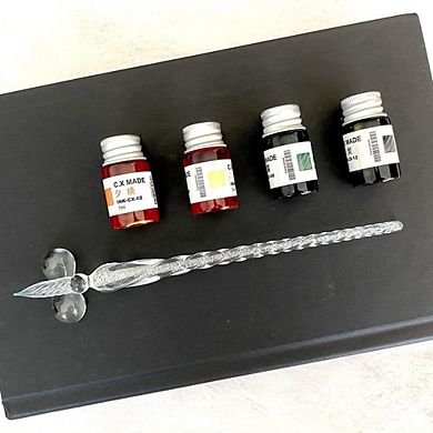 Hand Blown Glass Dip Pen Set