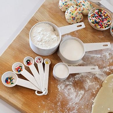 Zoulao Cream Wheat Straw Measuring Cups Spoons Set Cooking Baking Tools 10pc