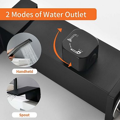 Single Handle Tub Deck Mount Roman Tub Faucet with Hand Shower