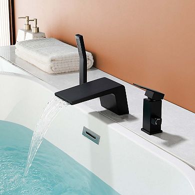 Single Handle Tub Deck Mount Roman Tub Faucet with Hand Shower