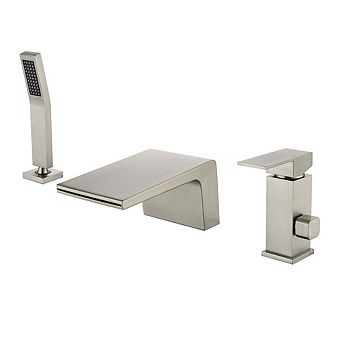 Single Handle Tub Deck Mount Roman Tub Faucet with Hand Shower