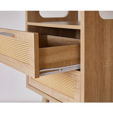 Heybly Set of 2 Nightstands with 2 Drawers, Bedside Table, End Table Storage Cabinet