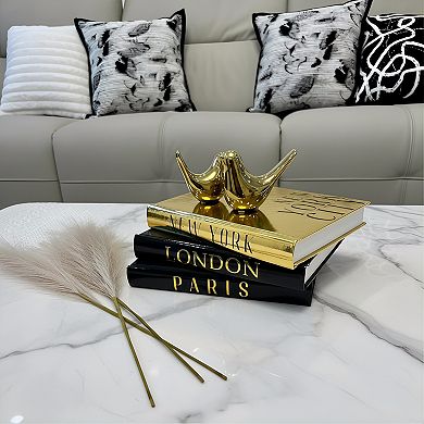 Decorative Books with Bird Statues for Coffee Table Display
