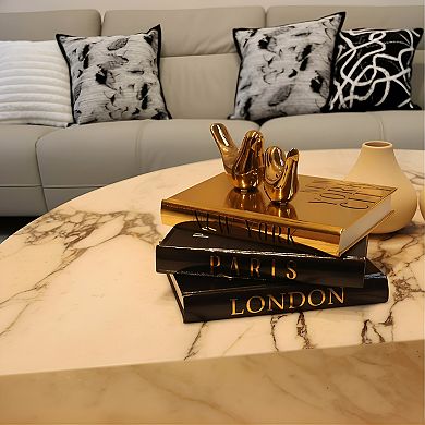 Decorative Books with Bird Statues for Coffee Table Display