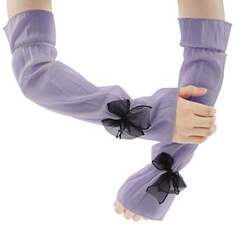 19.69"x5.91" Sun Protection Bow Arm Sleeves for Women 1 Pair