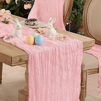 Cheesecloth Table Runners Boho Gauze, Rustic Sheer for Wedding & Party Decor