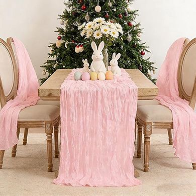 Cheesecloth Table Runners Boho Gauze, Rustic Sheer for Wedding & Party Decor