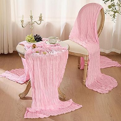 Cheesecloth Table Runners Boho Gauze, Rustic Sheer for Wedding & Party Decor