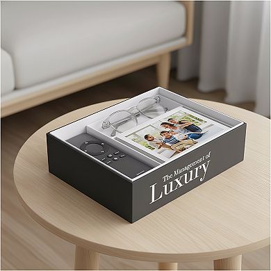 Linen Hardcover Faux Books Set of 3 for Coffee Table Decor