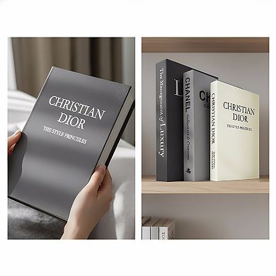 Linen Hardcover Faux Books Set of 3 for Coffee Table Decor
