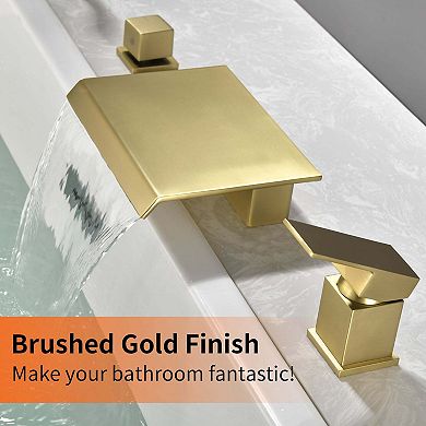 Dual Handle Tub Deck Mount Roman Tub Faucet with Hand Shower