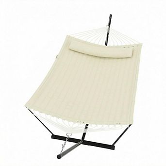 Double Hammock with Stand for Outside Heavy Duty, 52''W Quick Dry Hammocks, 450lbs Capacity