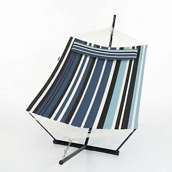 Double Hammock with Stand for Outside Heavy Duty, 52''W Quick Dry Hammocks, 450lbs Capacity