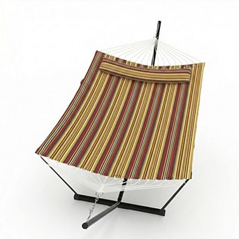 Double Hammock with Stand for Outside Heavy Duty, 52''W Quick Dry Hammocks, 450lbs Capacity
