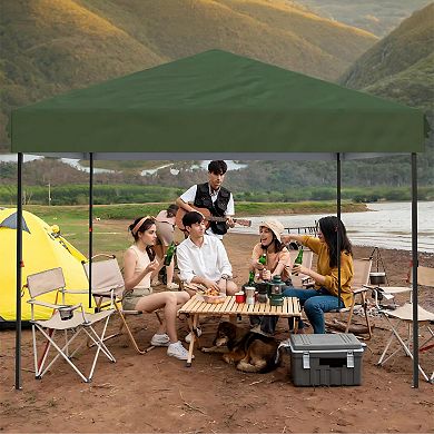 10x10Ft Pop Up Canopy Beach Tent with One Push Setup Reinforced Frame Outdoor Canopy Tent