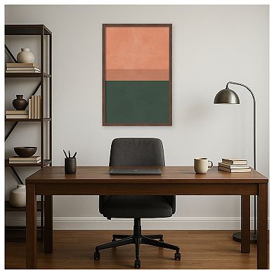 Amanti Art Framed Fabric Pinboard, Terracotta Layers by Vitor Costa Printed Bulletin Board