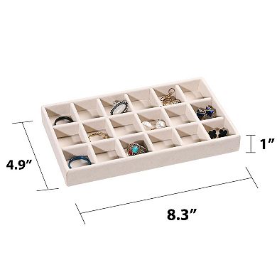 Set of 9 Velvet Jewelry Organizer Trays Stackable Drawer Insert for Rings Earrings Necklaces