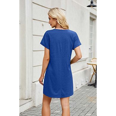 Seoria Short Sleeve V Neck Mini Dress
