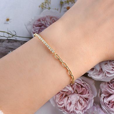 Women's Moissanite Tennis Bracelet, 6.5+2 in