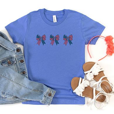 Patriotic Bows Row - Youth Short Sleeve Graphic T-Shirt