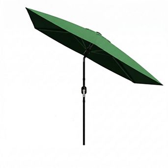 6.5 x 10 FT Rectangular Patio Umbrella with Crank Lift, Large Outdoor Table Sun Shade for Garden