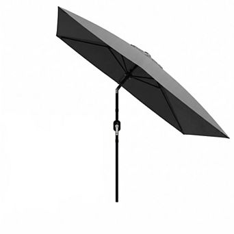 6.5 x 10 FT Rectangular Patio Umbrella with Crank Lift, Large Outdoor Table Sun Shade for Garden