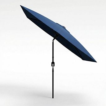 6.5 x 10 FT Rectangular Patio Umbrella with Crank Lift, Large Outdoor Table Sun Shade for Garden
