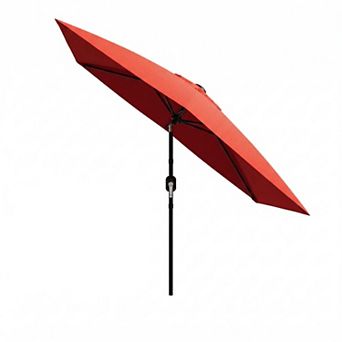 6.5 x 10 FT Rectangular Patio Umbrella with Crank Lift, Large Outdoor Table Sun Shade for Garden