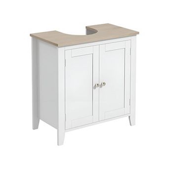 Under Sink Bathroom Storage Cabinet with Adjustable Shelf and U Shaped Cutout