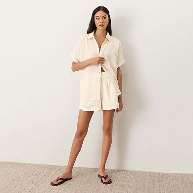Organic Cotton Coastal Double Gauze Oversized Shirt