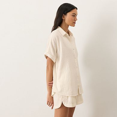 Organic Cotton Coastal Double Gauze Oversized Shirt