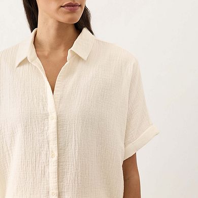 Organic Cotton Coastal Double Gauze Oversized Shirt