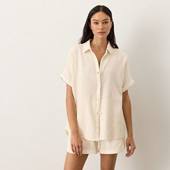 Organic Cotton Coastal Double Gauze Oversized Shirt