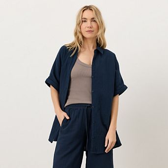 Organic Cotton Coastal Double Gauze Oversized Shirt