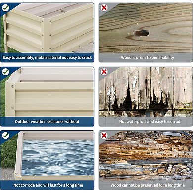 Garden Bed Elevated Square Vegetable Herbal Planting Box