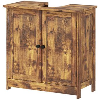 Under Sink Storage Cabinet for Bathroom, Pedestal Sink Organizer with Shelf