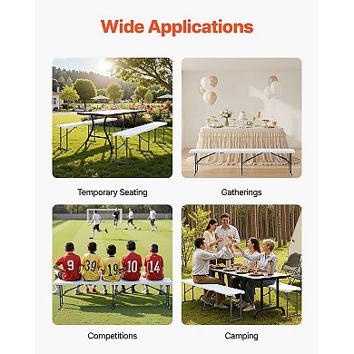 Portable Folding Benches 2-Pack for Outdoor Events and Seating