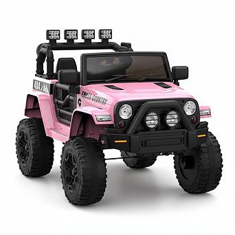 12V Electric Kids Ride-On Vehicle，Remote Control & Manual Drive, LED Lights