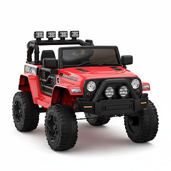 12V Electric Kids Ride-On Vehicle，Remote Control & Manual Drive, LED Lights