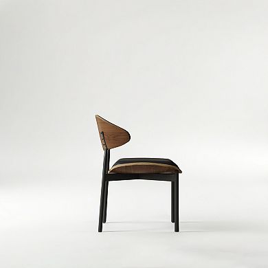 Modern Dining Chair 2 Piece Set Ergonomic Foam-padded Chairs With Curved Backrest(Set of 2)