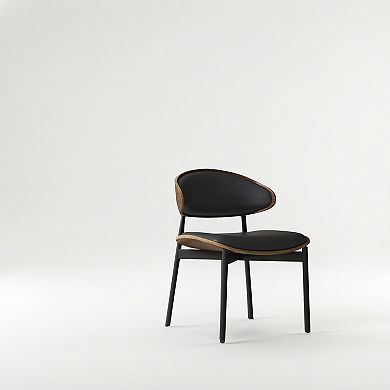 Modern Dining Chair 2 Piece Set Ergonomic Foam-padded Chairs With Curved Backrest(Set of 2)