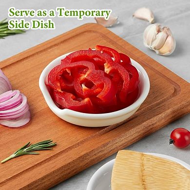 Zoulao 4-Pack Ceramic Spoon Rest Set with Metal Holder, 4.8 Inch, Kitchen Stovetop Organizer.