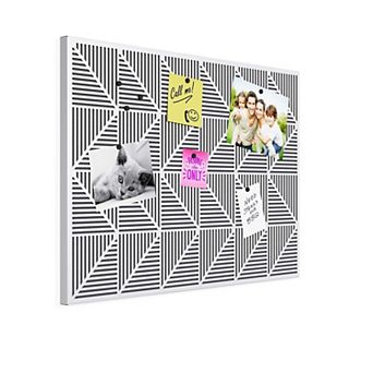 White Trigon Bulletin Board: Magnetic Message, Perforated Metal, Easy to Clean