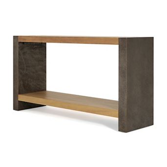 KWPZQEB Vintage Console Table with Dovetail Joinery & Distressed Wood Veneer Finish for Hallway