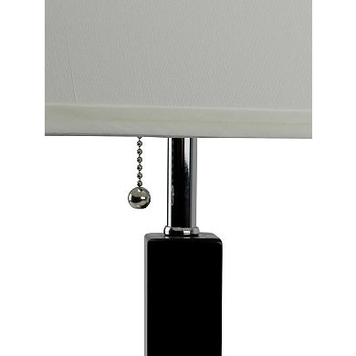 BROWN SQUARE WOODEN TABLE LAMP 1PC/CTN