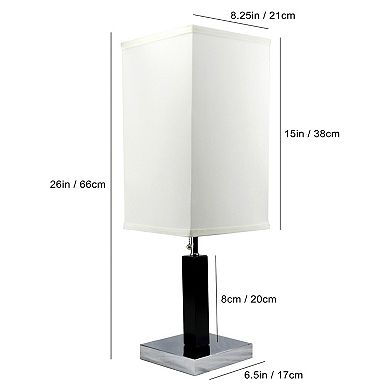 BROWN SQUARE WOODEN TABLE LAMP 1PC/CTN