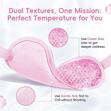 Gel Cold Eye Mask Reusable Ice Pack Soft Plush Backing Puffy Eyes Dark Circles