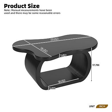 KWPZQEB Modern Cloud Coffee Table with Curved Legs, Cream Style Irregular End Table for Living Room