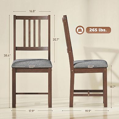 HOMCOM Set of 4 Dining Chairs with Legs, Kitchen Chairs