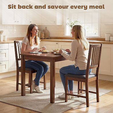 HOMCOM Set of 4 Dining Chairs with Legs, Kitchen Chairs